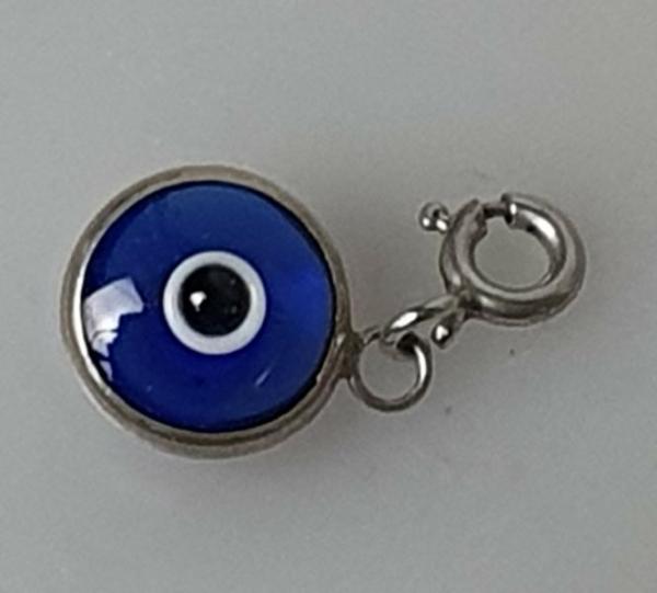 Charm Armbandanhänger "Magisches Auge" rund aus 925er Sterlingsilber