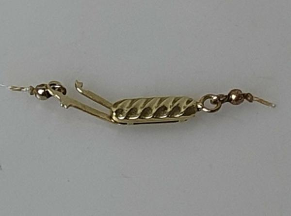 Perlenkettenverschluss aus 585er Gelbgold, Gewicht: 0,8 Gramm
