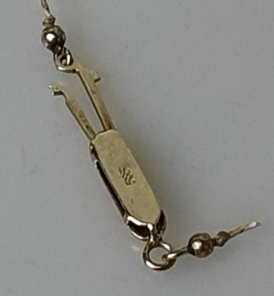 Perlenkettenverschluss aus 585er Gelbgold, Gewicht: 0,8 Gramm
