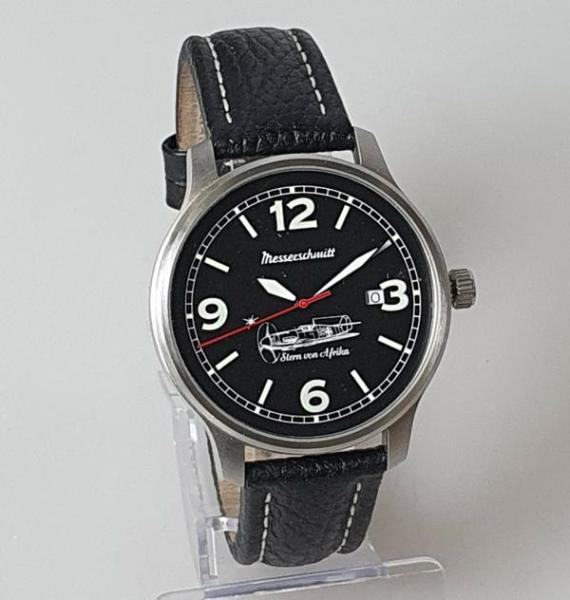 Messerschmitt -Stern von Afrika- Herren Armbanduhr mit Lederband
