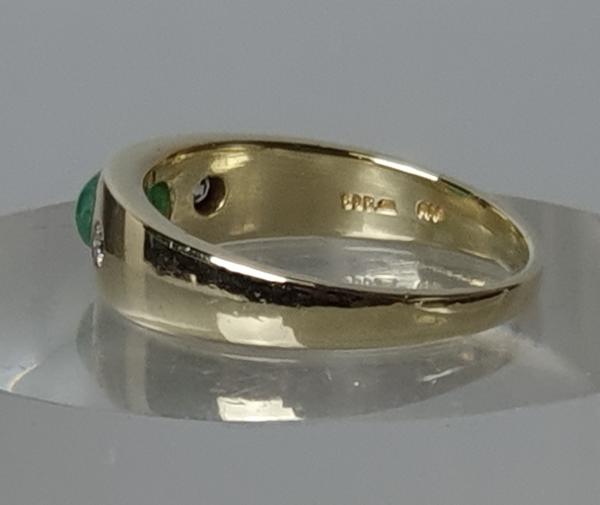 Smaragd- Diamantring, 585 Gold, Größe 55, Gewicht: 4,6g