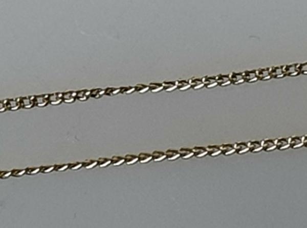 Feine lange Panzerhalskette aus 585er Gold, Länge: 62,0 cm, Gewicht: 2,3g