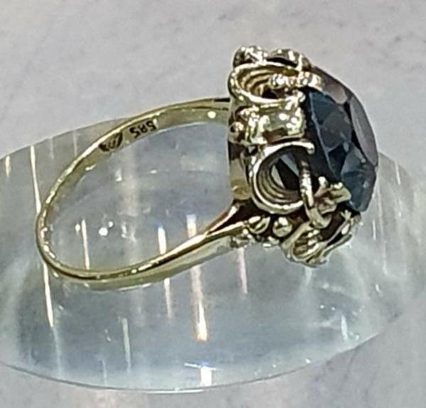 London Blue Topasring, 585er Gold, Größe: 56, Gewicht: 5,0g