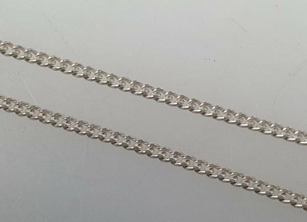 Lange Panzerhalskette aus 835er Silber, Länge: 78,0 cm, Gewicht: 8,0g