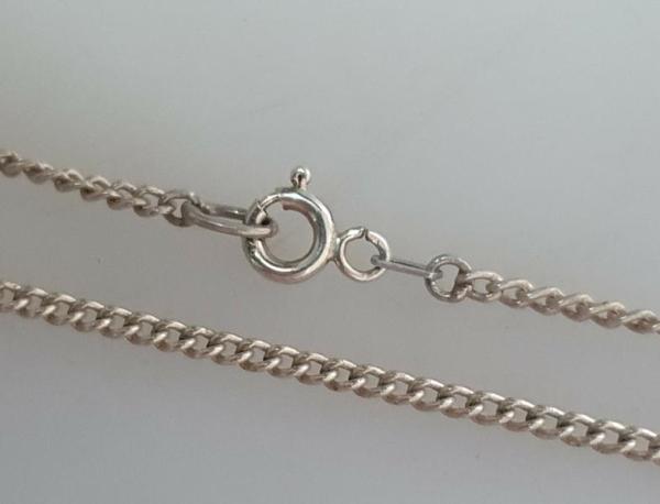 Lange Panzerhalskette aus 835er Silber, Länge: 78,0 cm, Gewicht: 8,0g
