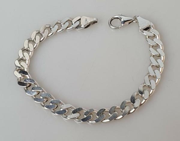 FBM Panzerkettenarmband aus 925er Sterlingsilber, Länge: 21,0 cm, Gewicht: 24,2g