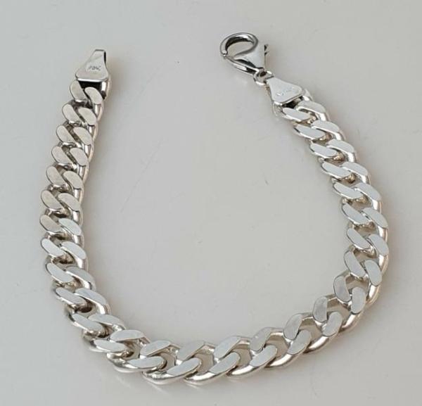 FBM Panzerkettenarmband aus 925er Sterlingsilber, Länge: 21,0 cm, Gewicht: 24,2g