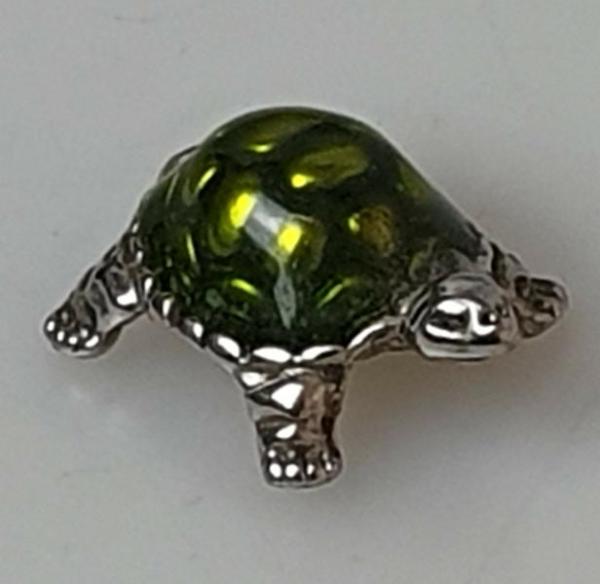 Anhänger Landschildkröte mit Emailleüberzug aus Edelstahl