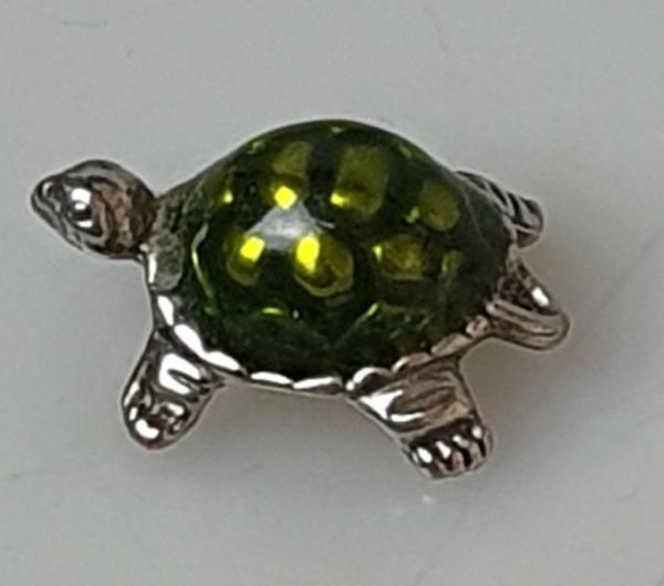 Anhänger Landschildkröte mit Emailleüberzug aus Edelstahl