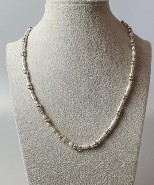 Gliederhalskette aus 925er Sterlingsilber, Länge: 45,0 cm, Gewicht: 29,3g