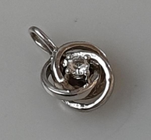 Kettenanhänger mit Schmuckstein aus 925er Sterlingsilber, Gewicht: 1,6g