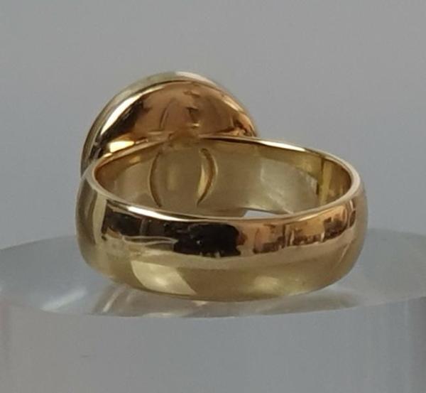 Engelshaut Korallen Ring aus 585er Gold, Größe 58, Gewicht 9,4g