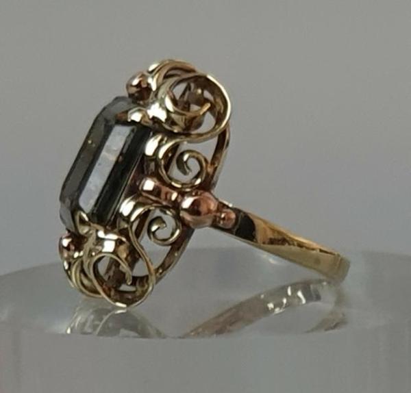 Grüner Topas Edelsteinring aus 585er Gold, Größe 52, Gewicht 4,5g