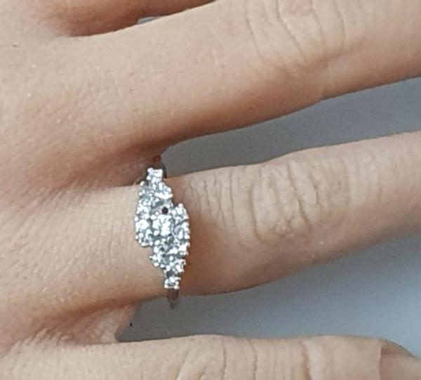 Diamantring aus 585er Weißgold, Größe 53, Gewicht: 2,5g