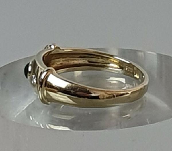 Smaragd- Diamantring, 585 Gold, Größe 55, Gewicht: 3,3g