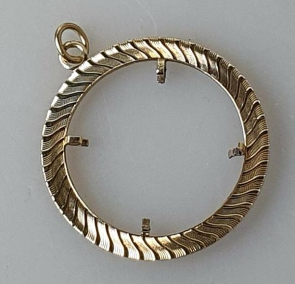 Münzanhänger / Medaillenanhänger, 585 Gold, Innendurchmesser: 21,5 mm, Gewicht: 2,8g