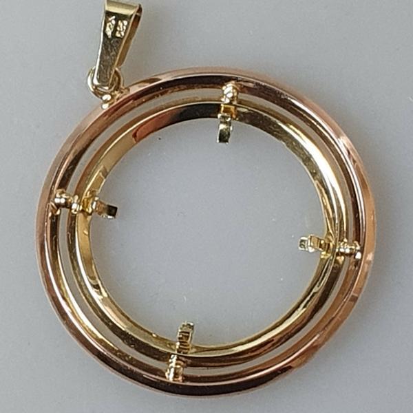 Münzanhänger / Medaillenanhänger, 585 Gold, Innendurchmesser: 22,5 mm, Gewicht: 3,8g