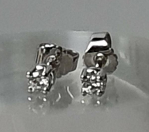 Diamanten Ohrstecker aus 585er Weißgold mit 0.16 ct., Gewicht: 1,2g