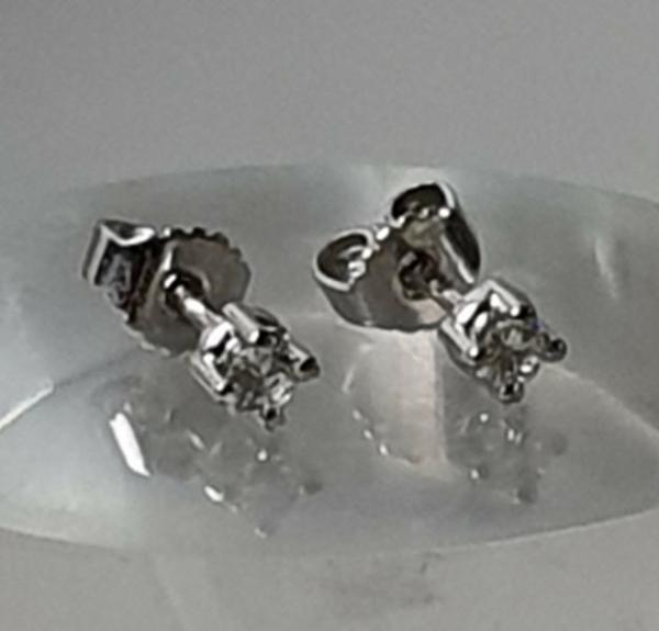 Diamanten Ohrstecker aus 585er Weißgold mit 0.16 ct., Gewicht: 1,2g