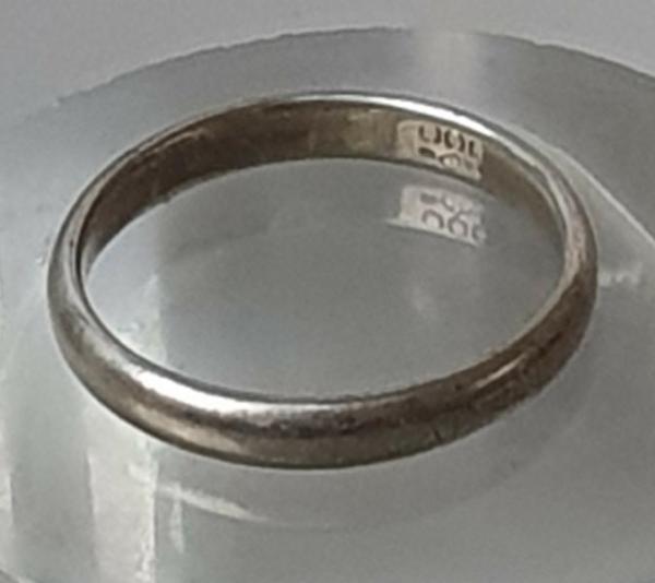 Vintage Bandring aus 900er Silber, Größe 60, Gewicht: 2,6g