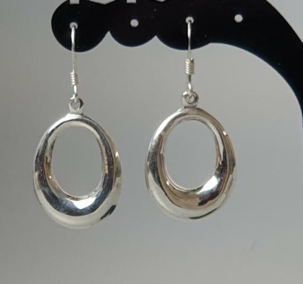 Ohrhänger -Oval- aus 925er Sterlingsilber, Gewicht: 3,4g