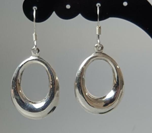 Ohrhänger -Oval- aus 925er Sterlingsilber, Gewicht: 3,4g