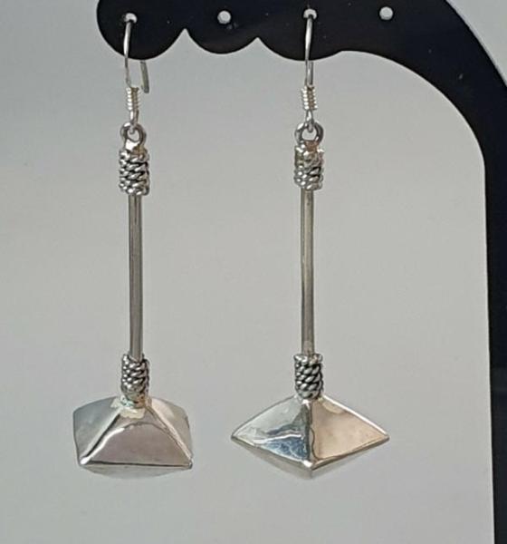 Ohrhänger -Pyramide-  aus 925er Sterlingsilber, Gewicht: 7,1g