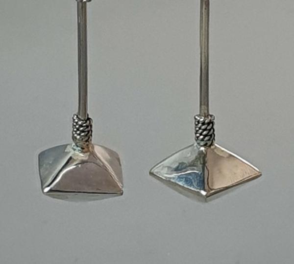 Ohrhänger -Pyramide-  aus 925er Sterlingsilber, Gewicht: 7,1g
