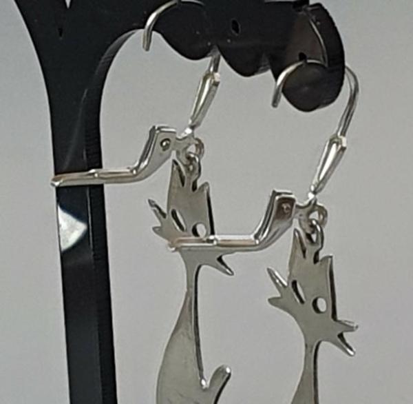 Ohrhänger Clips -Katze- aus 925er Sterlingsilber, Gewicht: 3,9g