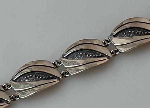 Gliederarmband aus 925er Sterlingsilber, Länge 20,0 cm, Gewicht: 26,3g