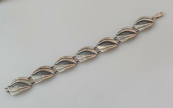 Gliederarmband aus 925er Sterlingsilber, Länge 20,0 cm, Gewicht: 26,3g