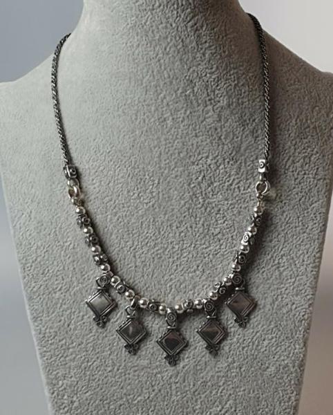 Element Halskette aus 925er Sterlingsilber, Länge 42,0 cm, Gewicht: 27,9g