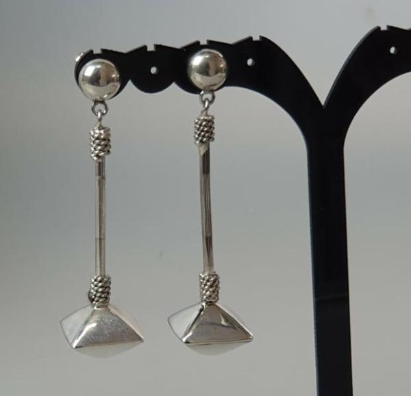 Ohrstecker -Pyramide-  aus 925er Sterlingsilber, Gewicht: 8,5g