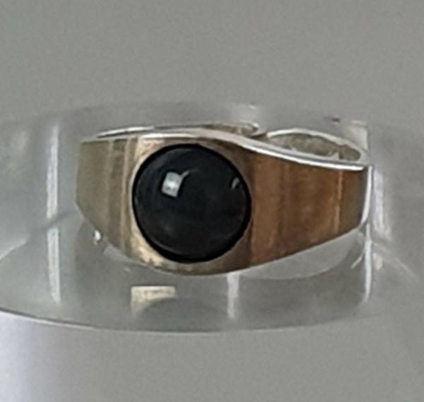 Vintage Schmucksteinring aus 800er Silber, offene Ringschiene, Gewicht: 3,4g