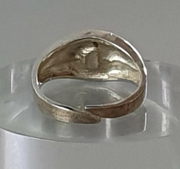 Vintage Schmucksteinring aus 800er Silber, offene Ringschiene, Gewicht: 3,4g