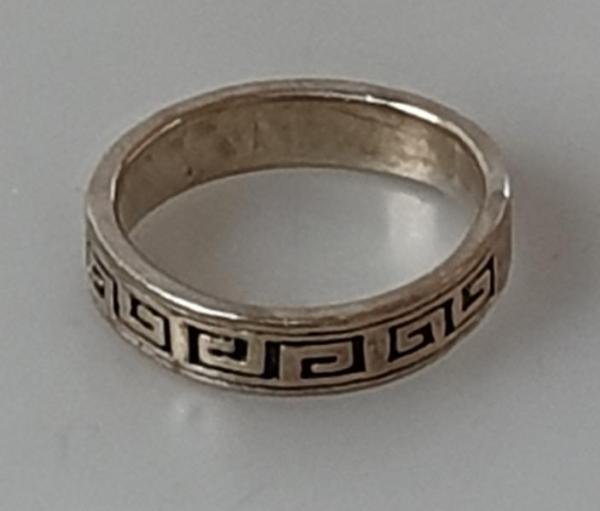 Mäander Bandring aus 925er Sterlingsilber, Größe 55, Gewicht: 3,8g