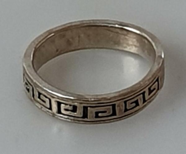 Mäander Bandring aus 925er Sterlingsilber, Größe 55, Gewicht: 3,8g