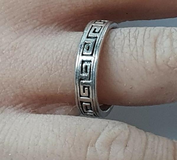 Mäander Bandring aus 925er Sterlingsilber, Größe 55, Gewicht: 3,8g