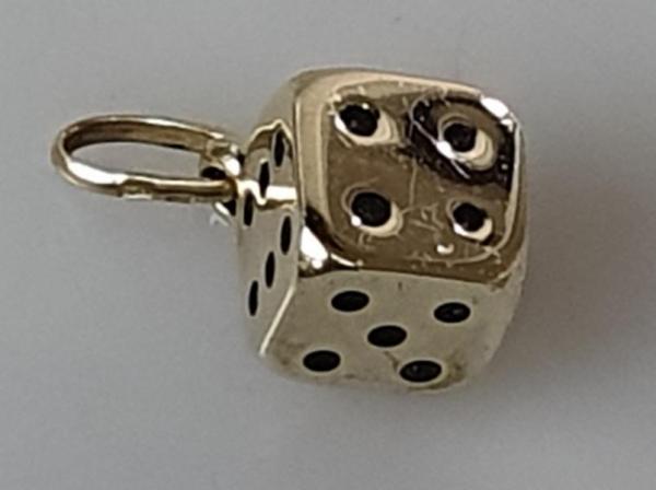Würfel Anhänger aus 333er Gold, Gewicht: 1,1g
