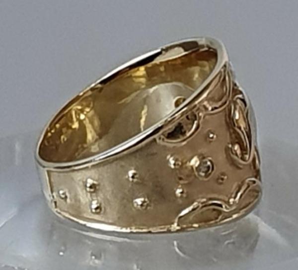 Diamantring mit Elefanten aus 585er Gold, Größe 53, Gewicht: 6,8g