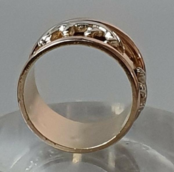Ring mit Raubkatzen aus 750er Tricolor Gold, Größe 55, Gewicht: 7,0g