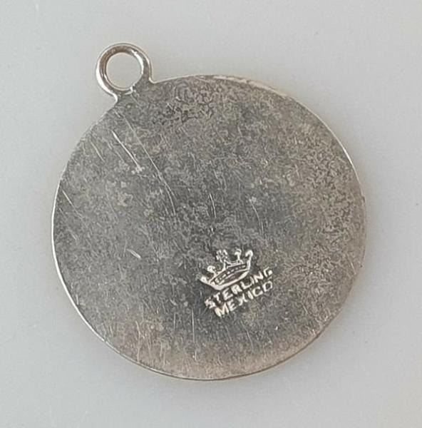 Runder Anhänger "Azteken - Mexiko" aus 925er Sterlingsilber, Gewicht: 5,5g