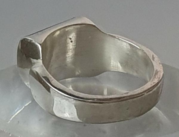 Ring mit Onyx Schmuckstein aus 925er Sterlingsilber, Größe 57, Gewicht: 10,1g
