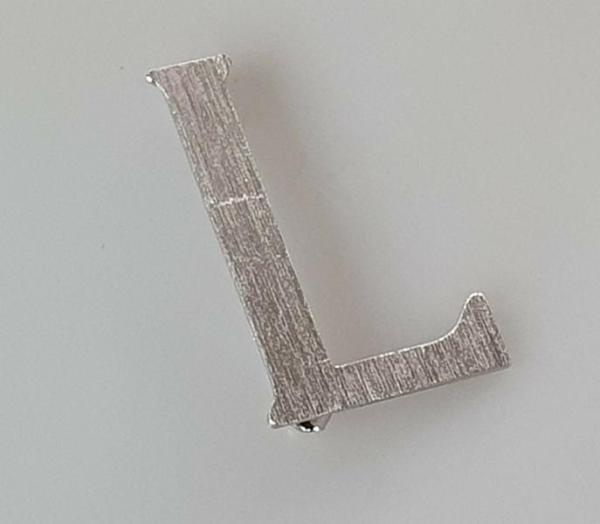 Buchstabenbrosche "L" aus 925er Sterlingsilber, Gewicht: 3,4g
