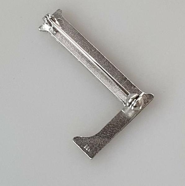 Buchstabenbrosche "L" aus 925er Sterlingsilber, Gewicht: 3,4g
