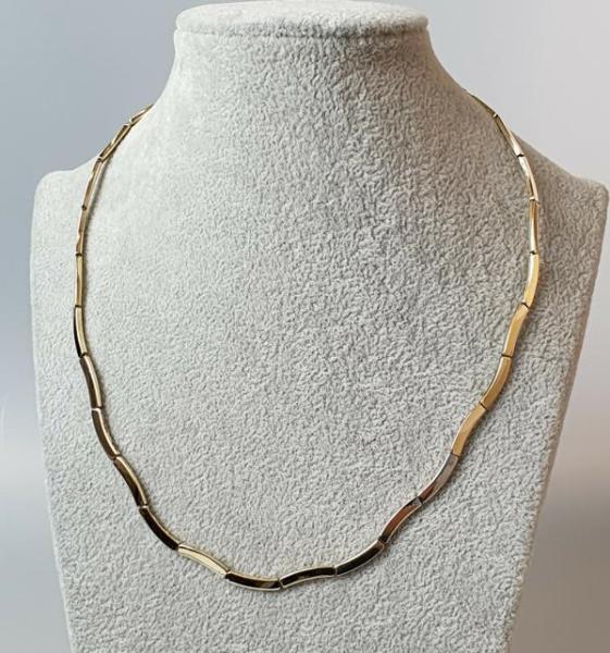 Collier in Wellenform 585er Gelbgold, Länge 45,0 cm Gewicht: 18,6g