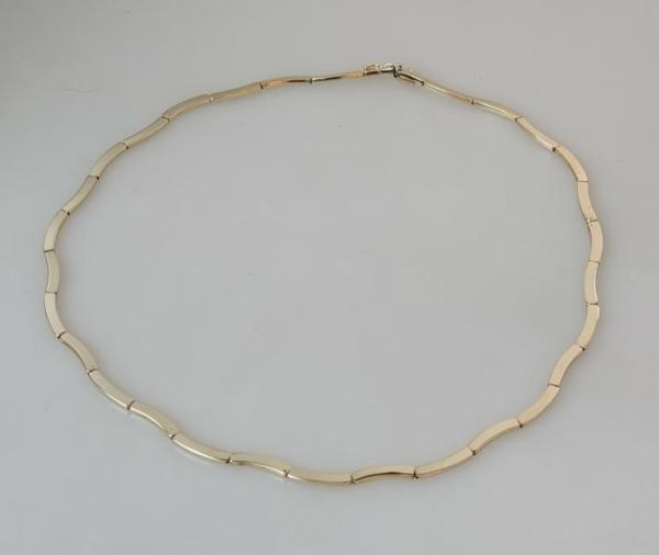 Collier in Wellenform 585er Gelbgold, Länge 45,0 cm Gewicht: 18,6g