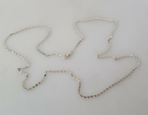 Halskette im Mäanderdesign aus 925er Sterlingsilber, Länge: 61,0 cm, Gewicht: 4,7g