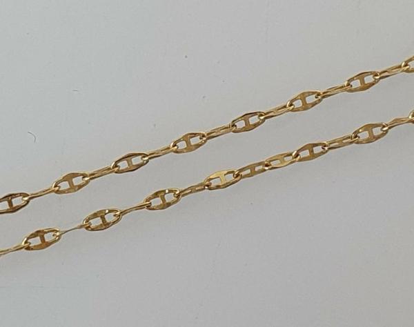 Feine Doppelanker Halskette aus 375er Gold, Länge 51,5 cm, Gewicht: 0,9g