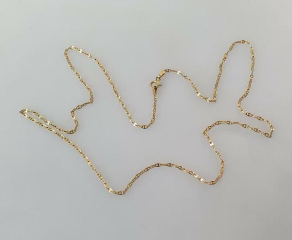 Feine Doppelanker Halskette aus 375er Gold, Länge 51,5 cm, Gewicht: 0,9g